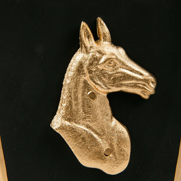 Regency Horse Head Square Cachepot Planter Black