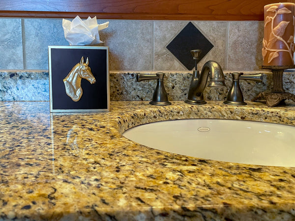 Regency Horse Head Tissue Box Cover Black