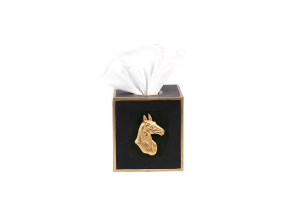 Regency Horse Head Tissue Box Cover Black