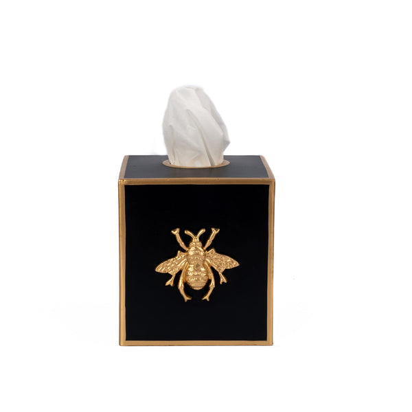 Regency Bee Tissue Box Cover Black