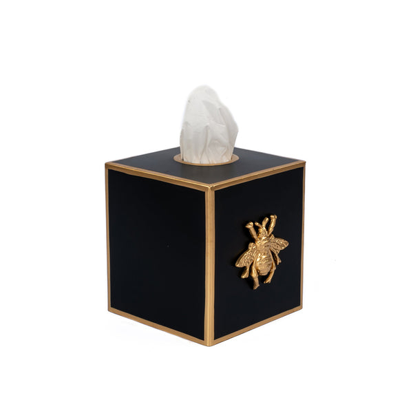 Regency Bee Tissue Box Cover Black