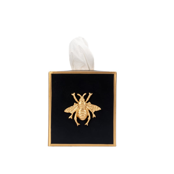 Regency Bee Tissue Box Cover Black