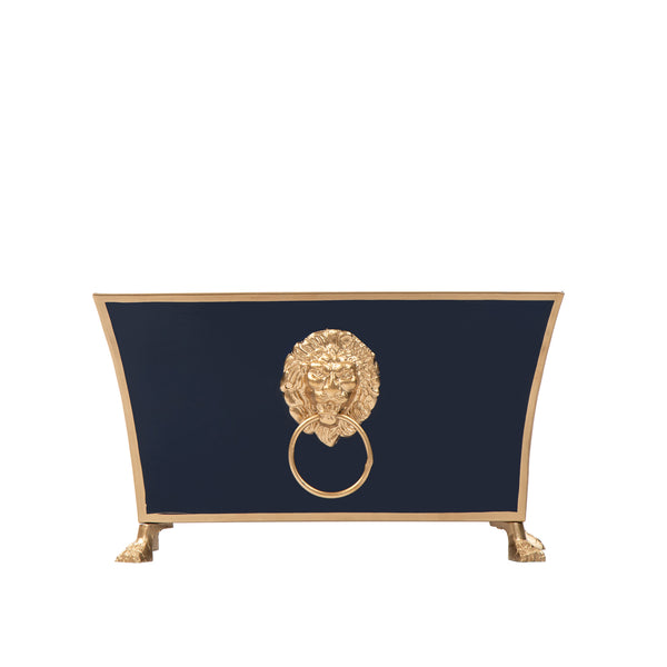 Regency Fluted Rectangle Paws & Claws Cachepot - Indigo