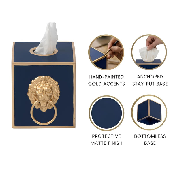 Regency Paws & Claws Tissue Box Cover - Indigo Blue