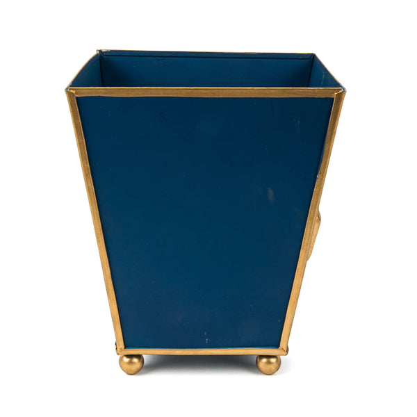 Regency Horse Head Square Cachepot Planter Navy