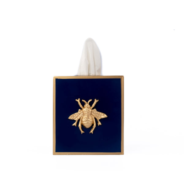 Regency Bee Tissue Box Cover Navy