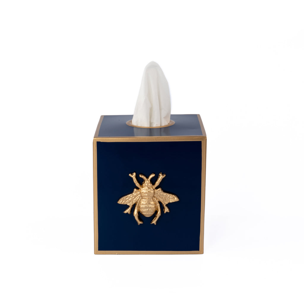 Regency Bee Tissue Box Cover Navy