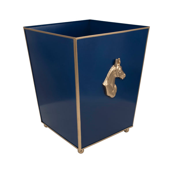 Regency Horse Head Square Wastebasket Navy 9
