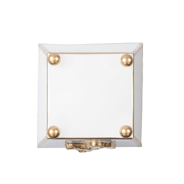 Regency Horse Head Square Cachepot Planter - White