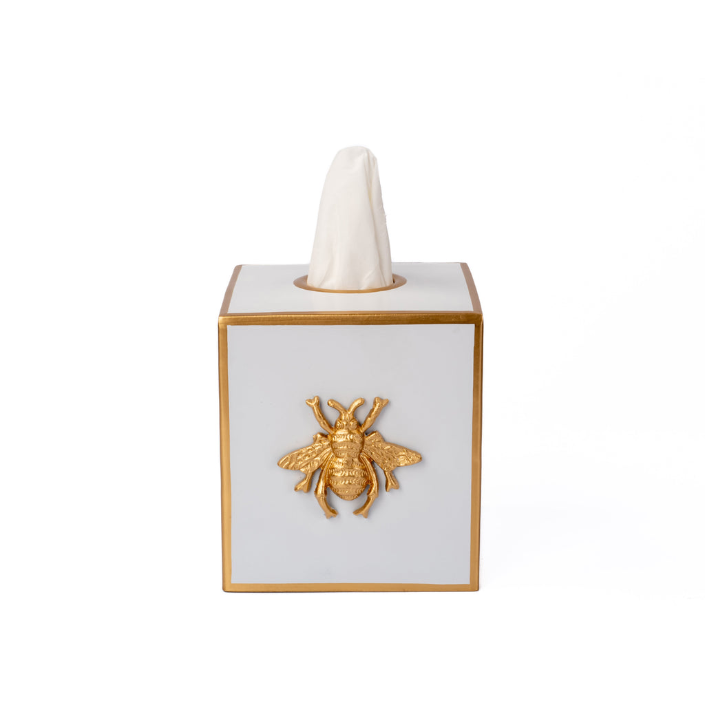 Regency Bee Tissue Box Cover White
