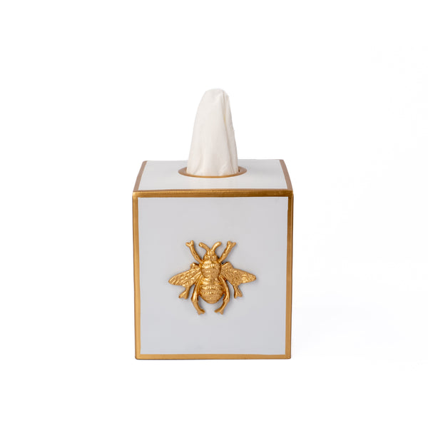 Regency Bee Tissue Box Cover White