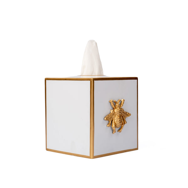 Regency Bee Tissue Box Cover White