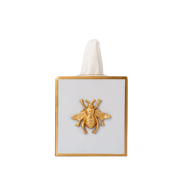 Regency Bee Tissue Box Cover White
