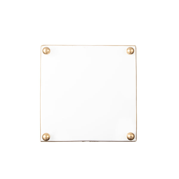 Regency Horse Head Square Wastebasket - White