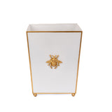 Regency Bee Wastebasket White