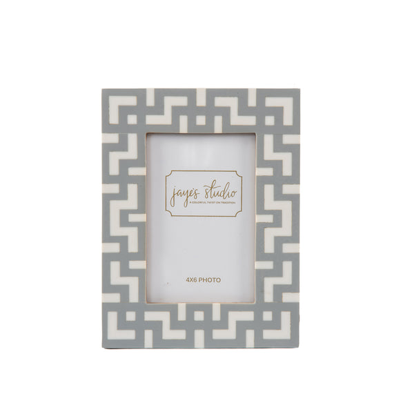 Greek Key Design Key Frame - Gray