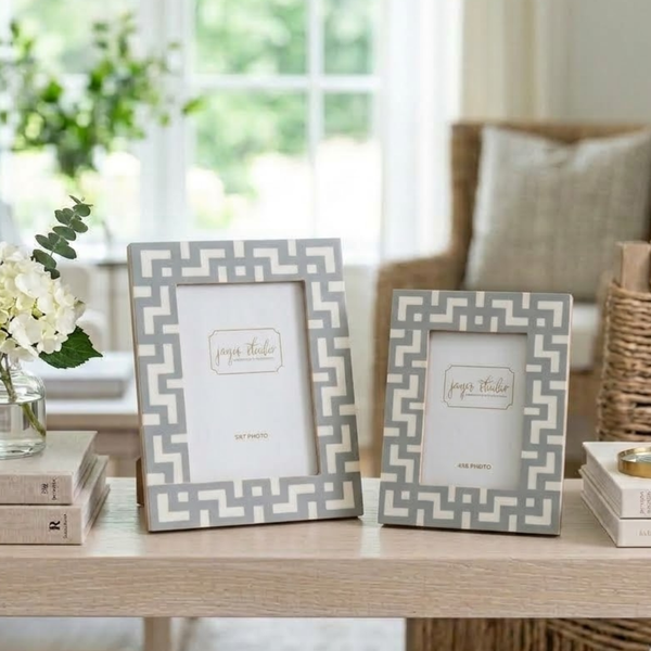 Greek Key Design Key Frame - Gray