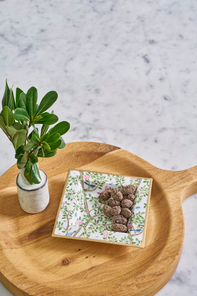 Elsie's Garden Enameled Tori Trinket Tray - Blue & Pink