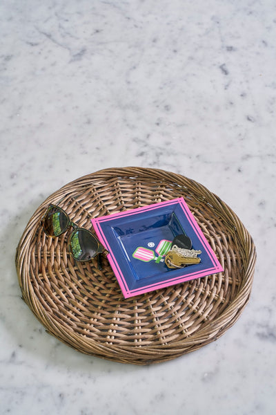 Pickleballs Enameled Tori Trinket Tray - Navy & Pink