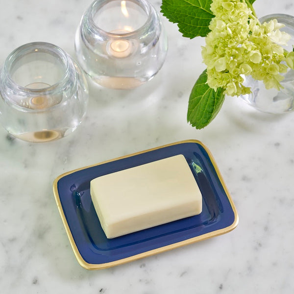 Gracie Enameled Laney Tray Indigo Blue