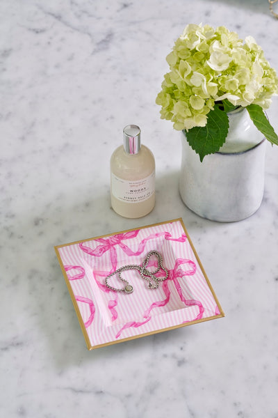 Ribbons of Hope Enameled Tori Trinket Tray