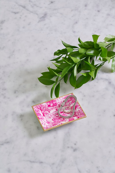 Garden Party Enameled Landry Tray - White & Pink