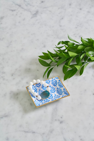 Lottie Enameled Landry Tray - Blue