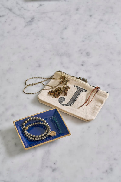 Gracie Enameled Landry Tray Indigo Blue