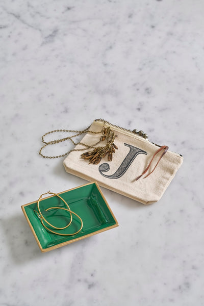 Gracie Enameled Landry Tray Emerald Green