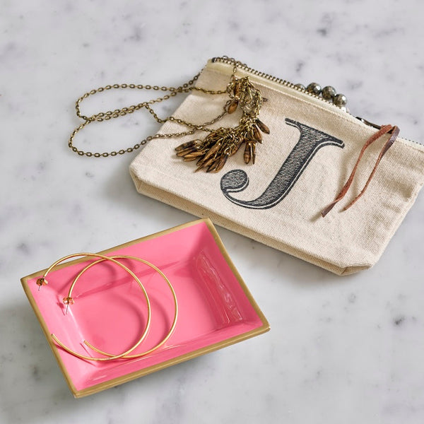Gracie Enameled Landry Tray Pink