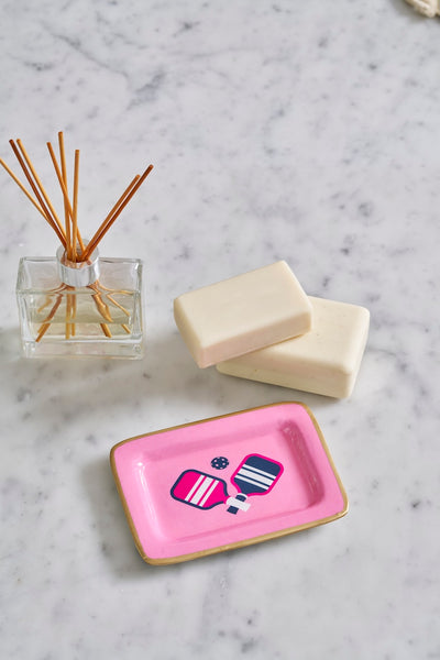 Pickleballs Enameled Laney Tray - Light Pink
