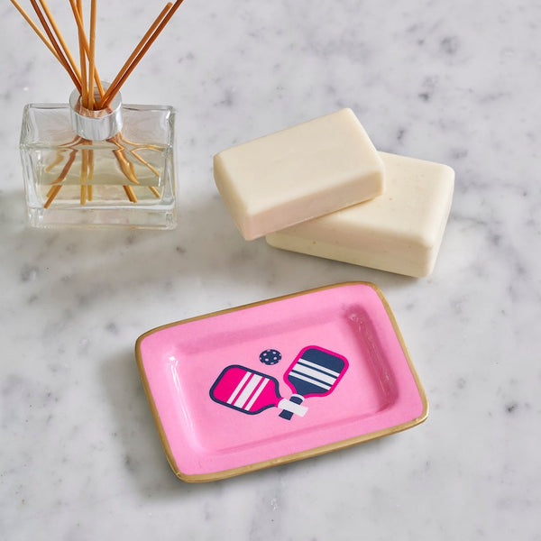 Pickleballs Enameled Laney Tray - Light Pink