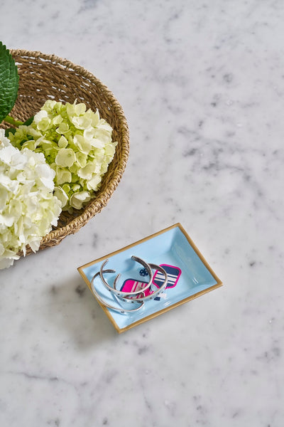 Pickleballs Enameled Landry Tray - Light Blue