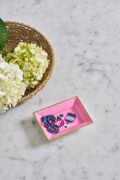 Pickleballs Enameled Landry Tray - Light Pink