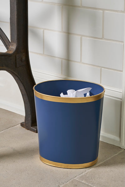 Mattie Oval Wastebasket - Indigo Blue