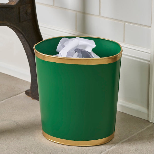 Mattie Oval Wastebasket - Emerald Green