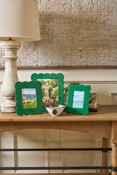 Gracie Scalloped Photo Frame - Emerald Green