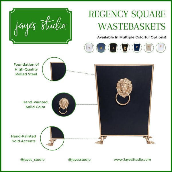 Paws & Claws Square Wastebasket Black