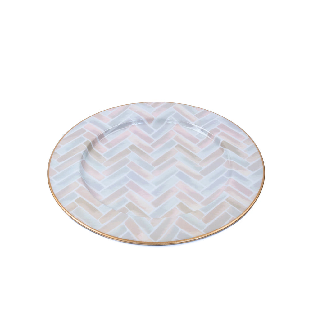 Herringbone Enameled Charger (4pk)
