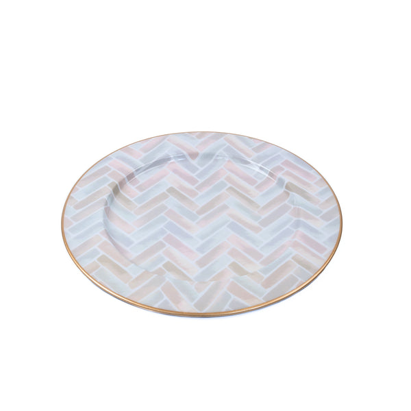 Herringbone Enameled Charger (4pk)