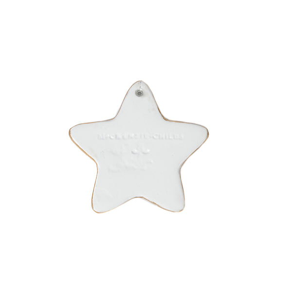 Checked Star Ornament - Black