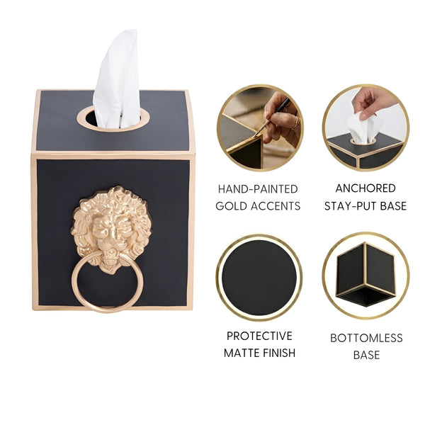 Paws & Claws Tissue Box Cover Black