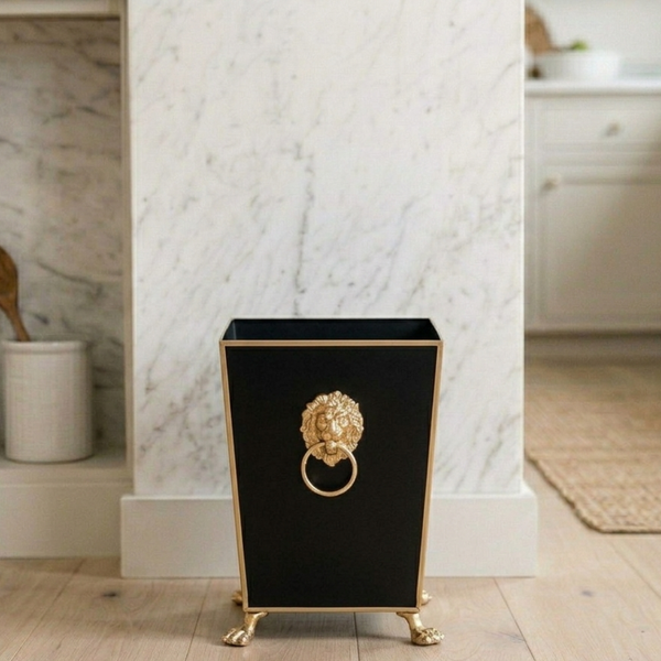 Paws & Claws Square Wastebasket Black