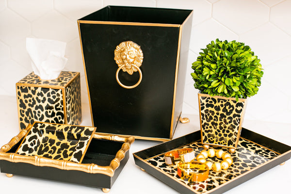 Paws & Claws Square Wastebasket Black