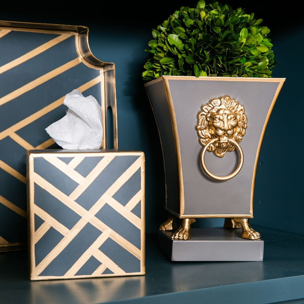 Paws & Claws Fluted Square Cachepot Planter Taupe