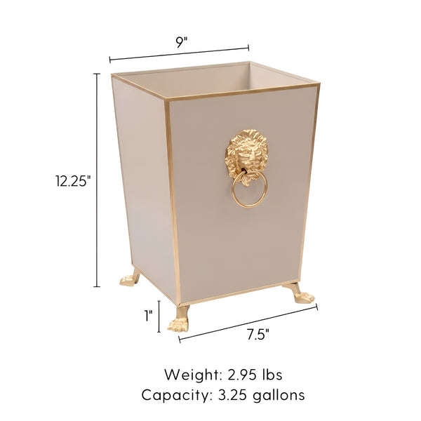 Paws & Claws Square Wastebasket Natural