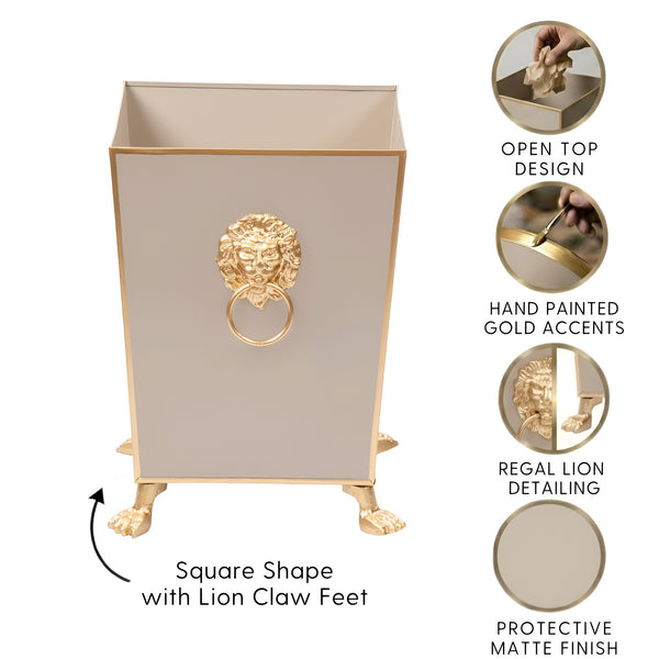 Paws & Claws Square Wastebasket Natural
