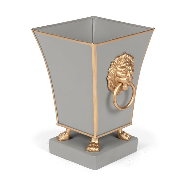 Paws & Claws Fluted Square Cachepot Planter Taupe