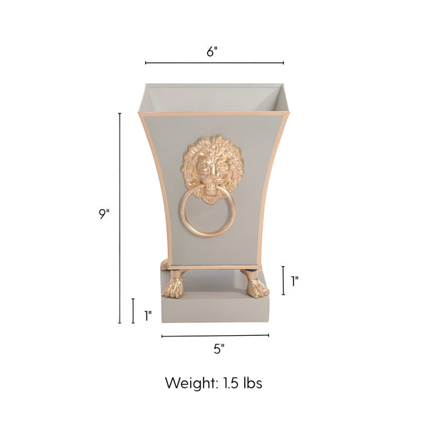 Paws & Claws Fluted Square Cachepot Planter Taupe