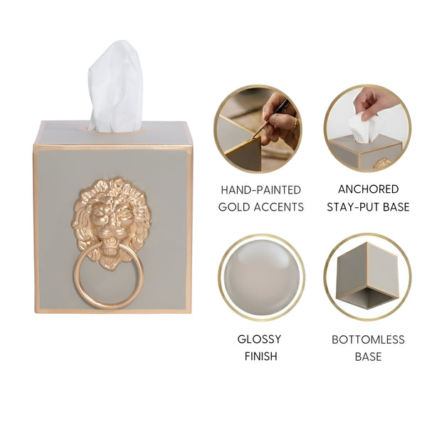 Paws & Claws Tissue Box Cover Taupe